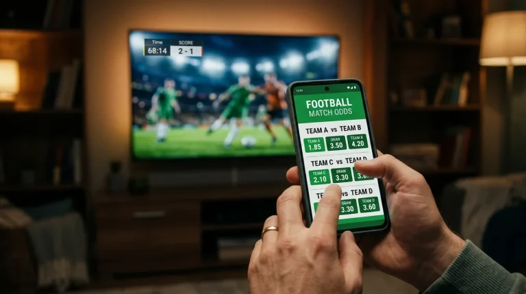 Smartphone mostrando una app de apuestas con mercados de la Serie A en directo