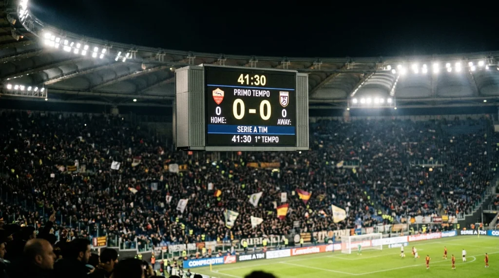 Distribución de resultados al descanso en la Serie A con porcentajes de 0-0 y otros parciales