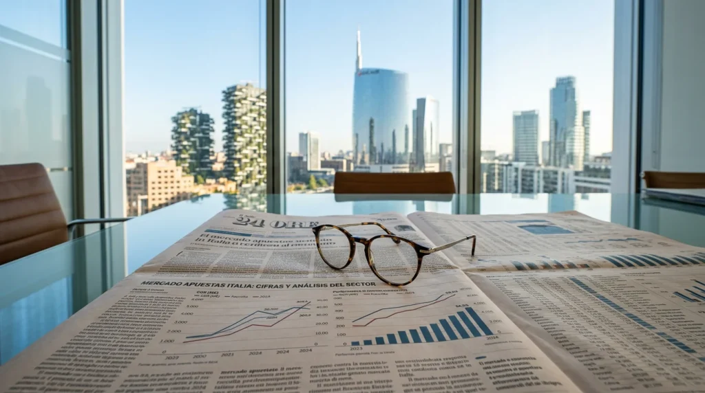 Gráficos con datos del mercado de apuestas en Italia incluyendo GGR volumen y proyecciones