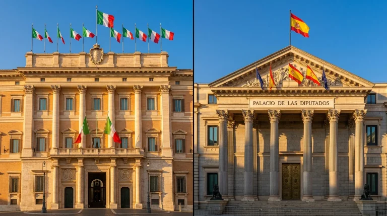 Edificios institucionales de regulación de apuestas en Italia y España
